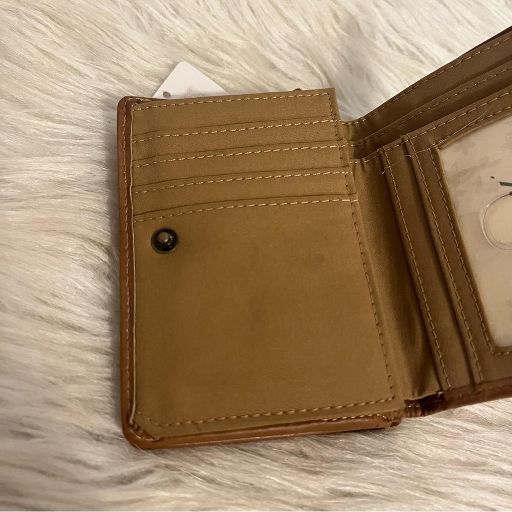 Fossil Beige and Brown Leather Wallet with Floral Studs - Picture 13 of 15